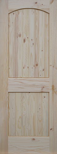 Knotty Pine Arch 2-panel V-Grooved Door Knotty Pine Arch 2-panel V-Grooved Door